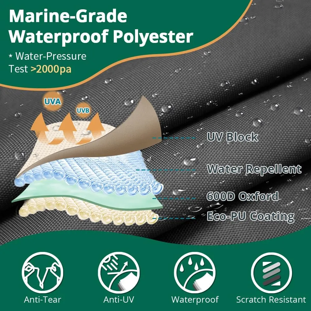 Kayak Cover 9ft 600D Tear Resistant Trailerable Kayak Covers for Outdoor Storage, Waterproof & UV-Proof Heavy Duty Canoe Cover for Indoor/Outdoor Storage(Grey) Fit 8-10ft Kayak Storage