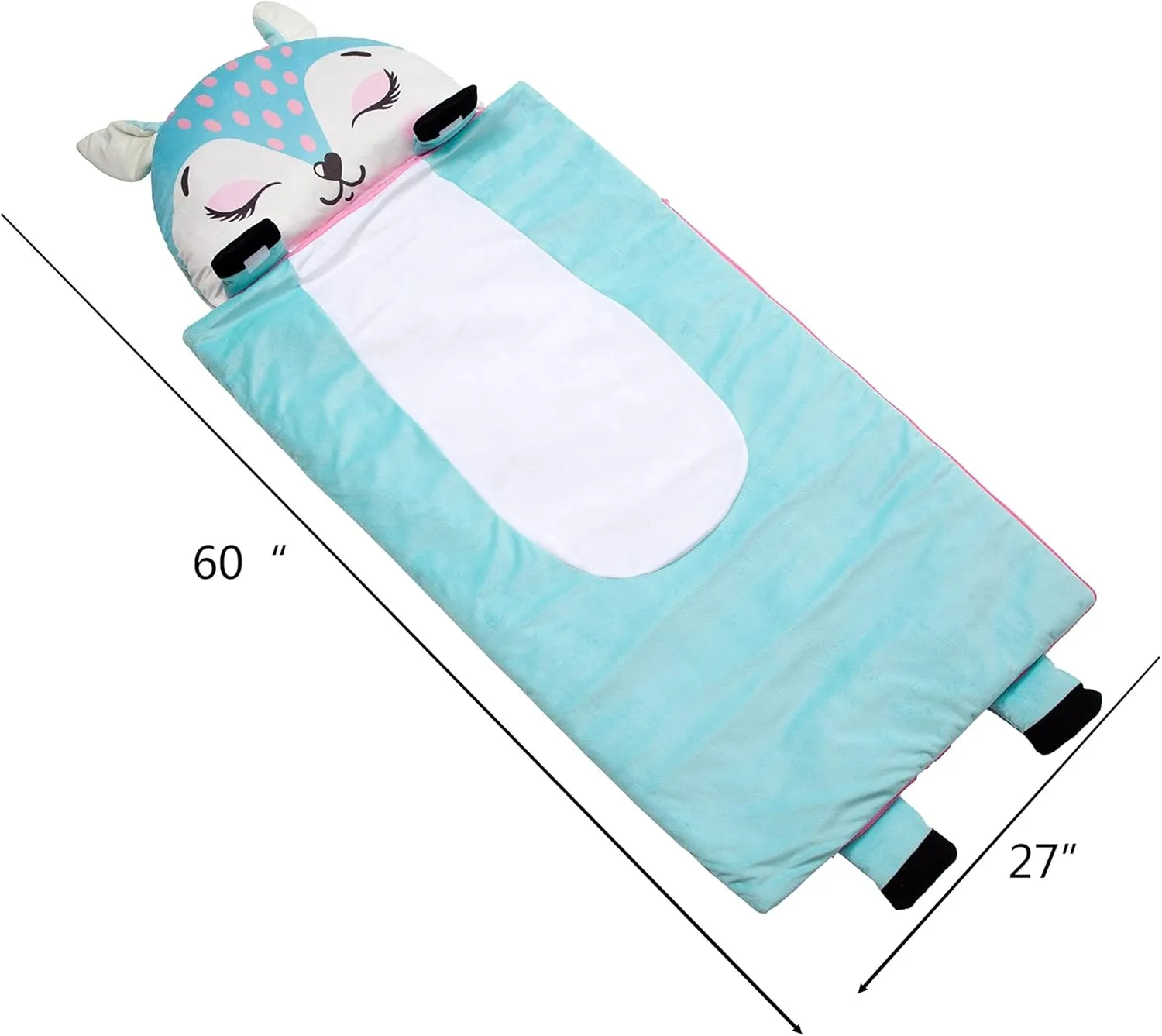 Kid's Nap Buddies Character Preschool Nap Mat, Toddler Sleeping Bag with Pillow for Daycare, Ages 3 