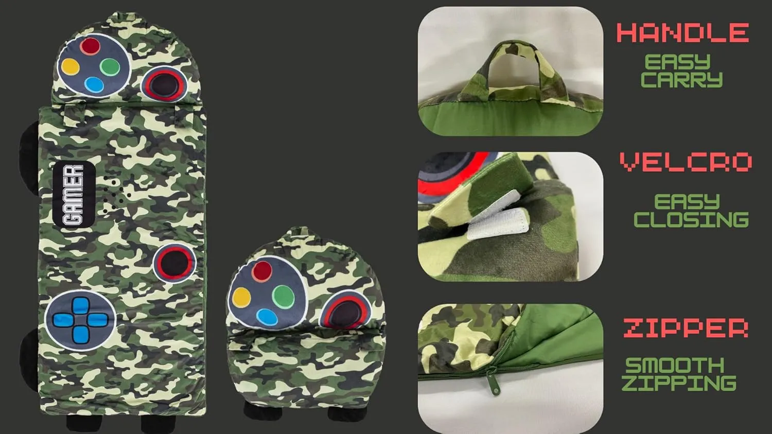 Kid's Nap Buddies Character Preschool Nap Mat, Toddler Sleeping Bag with Pillow for Daycare, Ages 3 