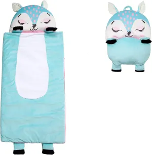 Kid's Nap Buddies Character Preschool Nap Mat, Toddler Sleeping Bag with Pillow for Daycare, Ages 3 