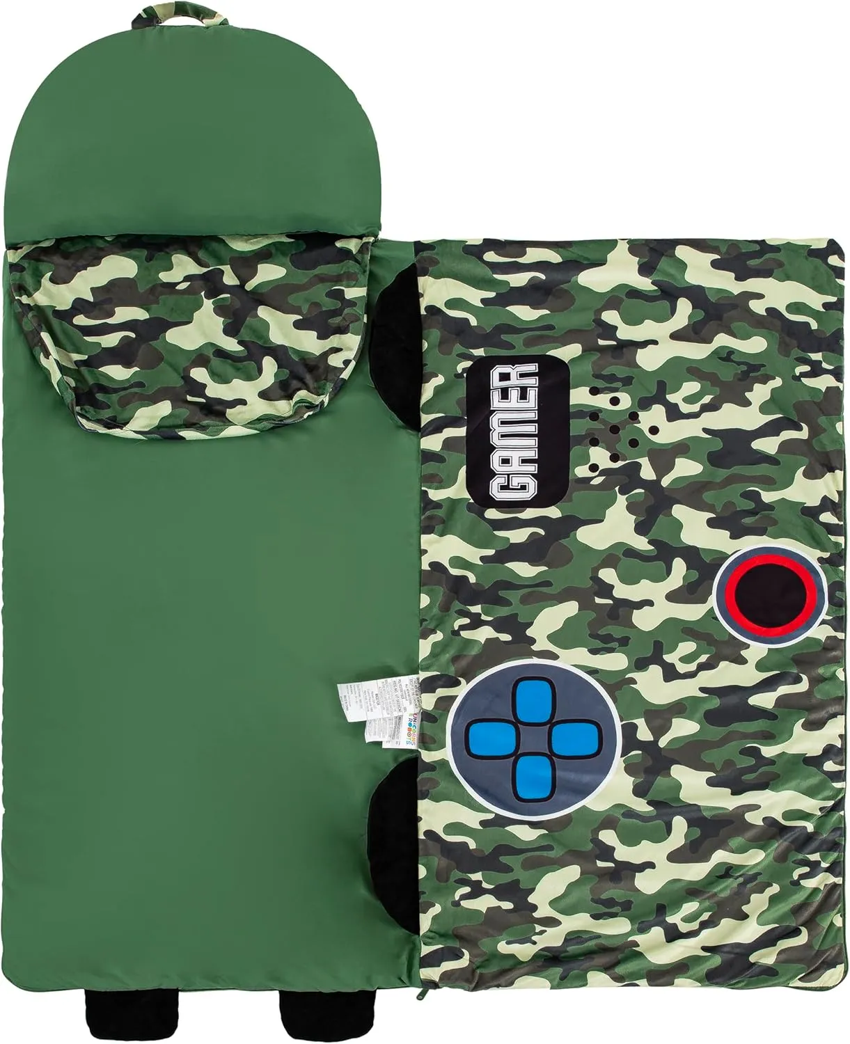 Kid's Nap Buddies Character Preschool Nap Mat, Toddler Sleeping Bag with Pillow for Daycare, Ages 3 