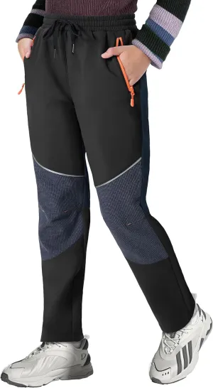 Kids Snow Ski Pants Hiking Boys Girls Outdoor Waterproof Windproof Fleece Warm Snowboard Pants