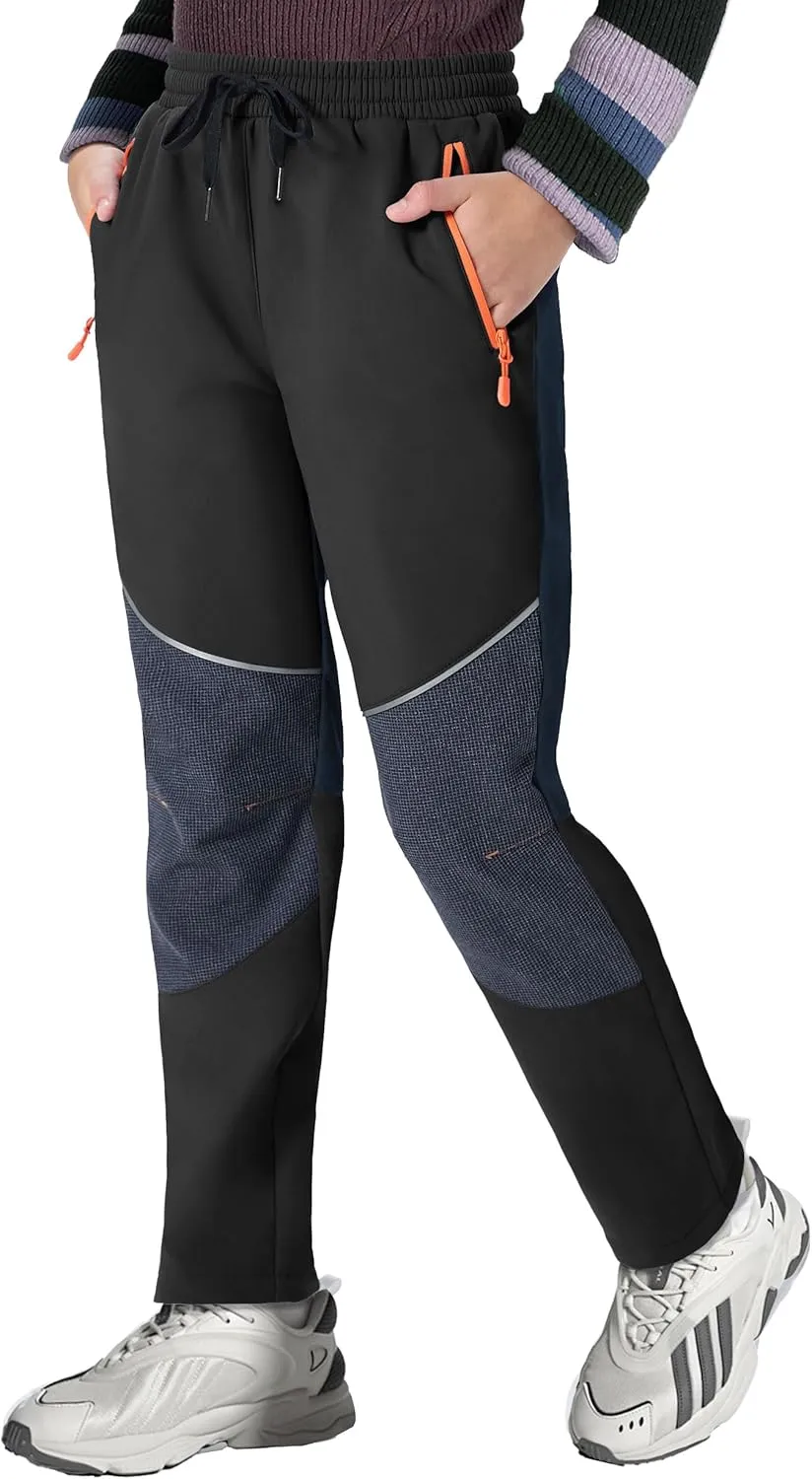 Kids Snow Ski Pants Hiking Boys Girls Outdoor Waterproof Windproof Fleece Warm Snowboard Pants