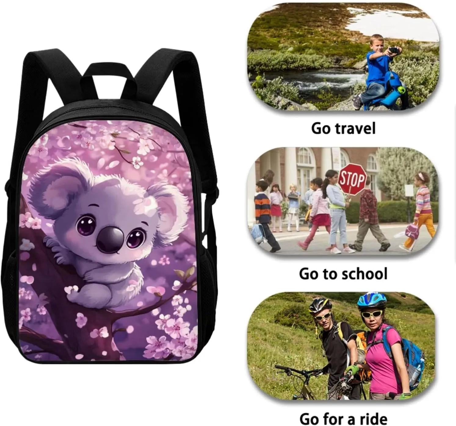 Koala Kids School Backpack for Girls Bookbag with Lunch Box Kawaii 5th Grade Backpacks for Girls Elementary School Bag with Bottle Sleeve and Pencil Case for Hiking Daypack