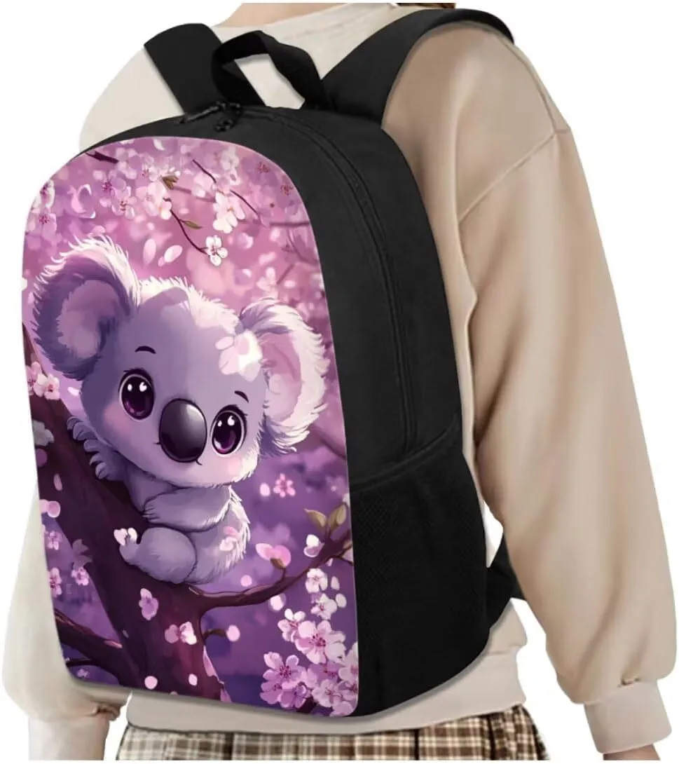 Koala Kids School Backpack for Girls Bookbag with Lunch Box Kawaii 5th Grade Backpacks for Girls Elementary School Bag with Bottle Sleeve and Pencil Case for Hiking Daypack