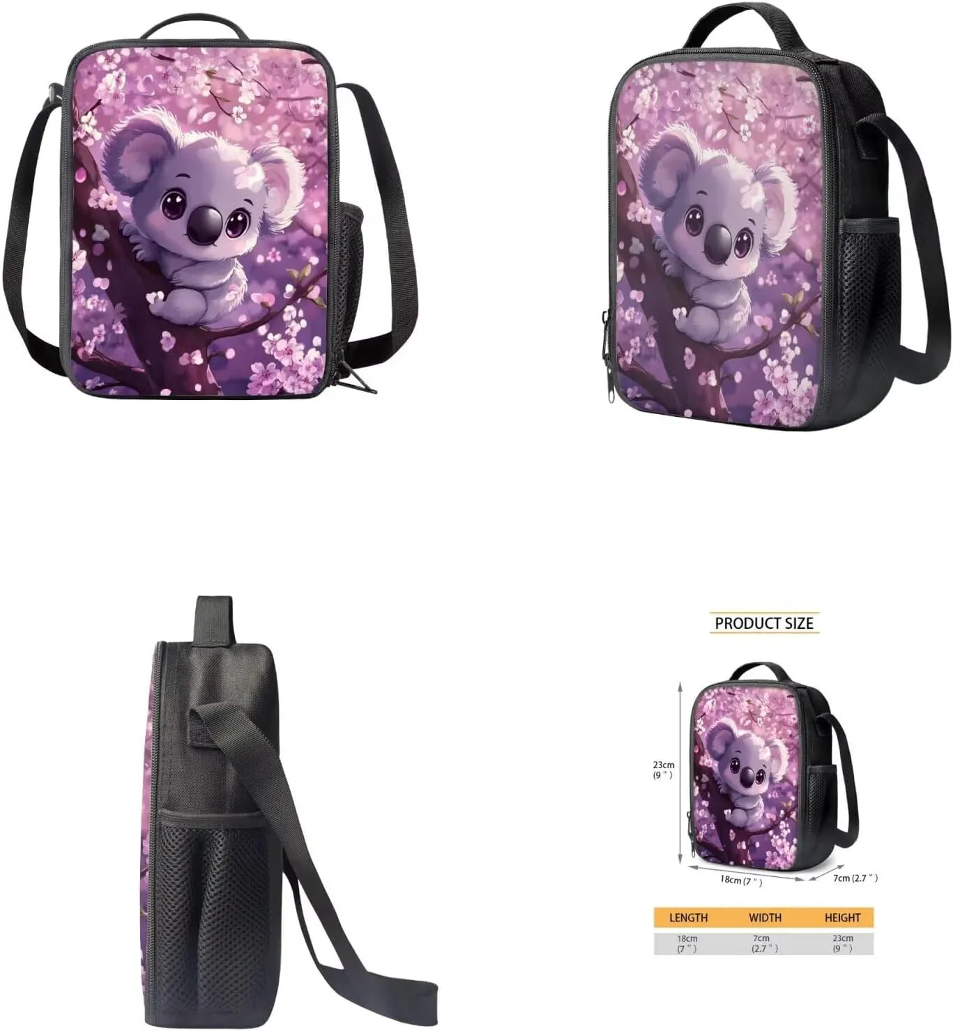 Koala Kids School Backpack for Girls Bookbag with Lunch Box Kawaii 5th Grade Backpacks for Girls Elementary School Bag with Bottle Sleeve and Pencil Case for Hiking Daypack