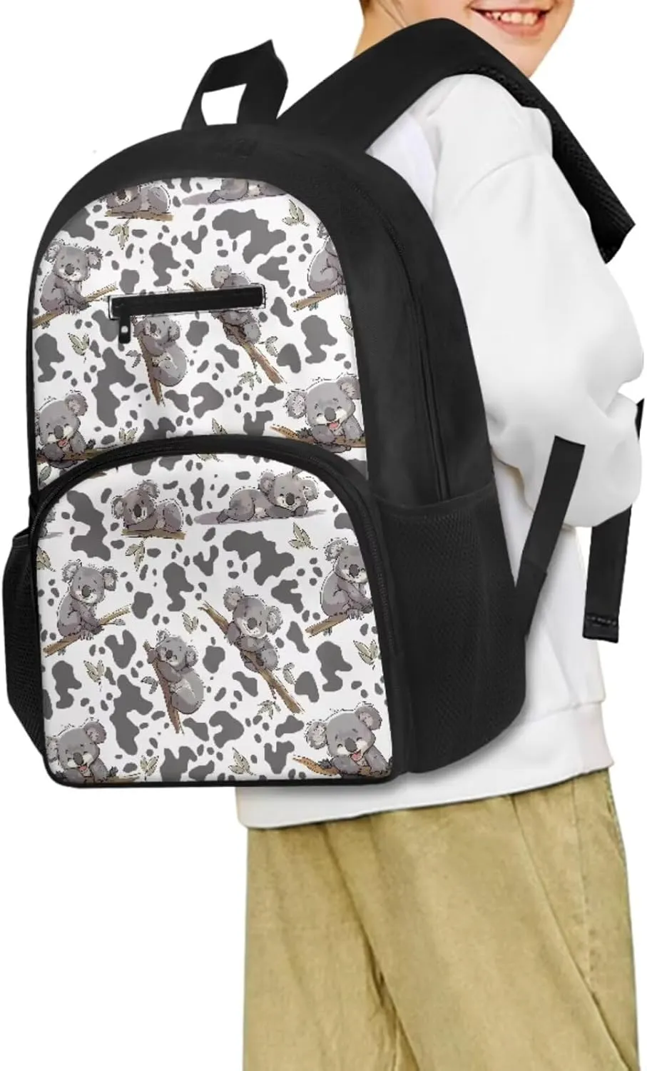 Koala School Bag and Lunch Box Set for Girls Kids Backpack Set with Water Bottle Holder Kids School Handbag Lightweight Backpack for Middle High School/Business Trip/Excursions