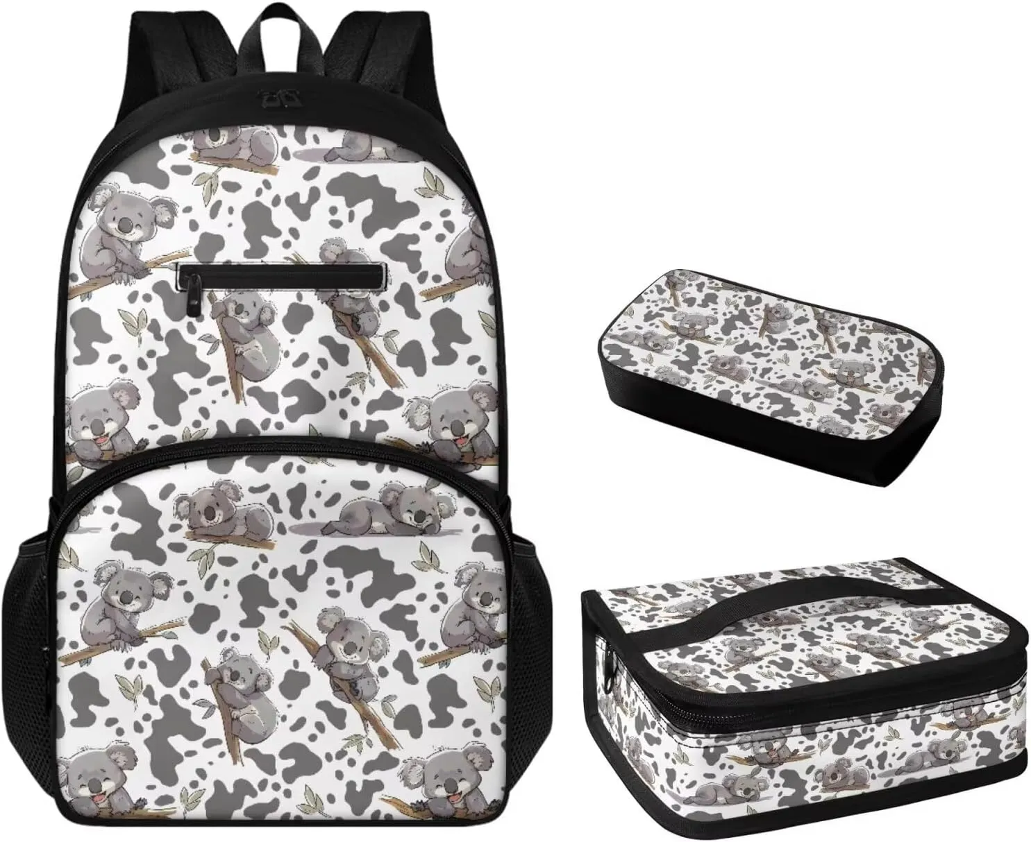 Koala School Bag and Lunch Box Set for Girls Kids Backpack Set with Water Bottle Holder Kids School Handbag Lightweight Backpack for Middle High School/Business Trip/Excursions