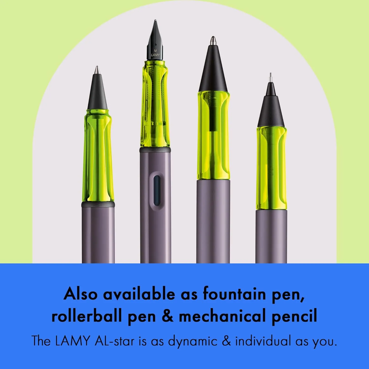 Lamy AL-star aubergine - Ballpoint Pen with transparent, ergonomic grip & line width M - lightweight aluminium body - including large capacity refill M 16 in black