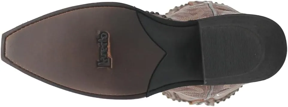 Laredo Womens Braylynn Embroidered Studded Snip Toe Casual Boots Mid Calf Low Heel 1-2" - Brown