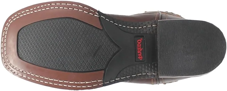 Laredo Womens Lockhart Studded Embroidered Square Toe Casual Boots Mid Calf Low Heel 1-2" - Brown