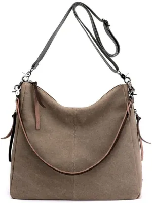 Large Capacity Messenger Satchel Tote Handbag Crossbody for Women Canvas Shoulder Purse
