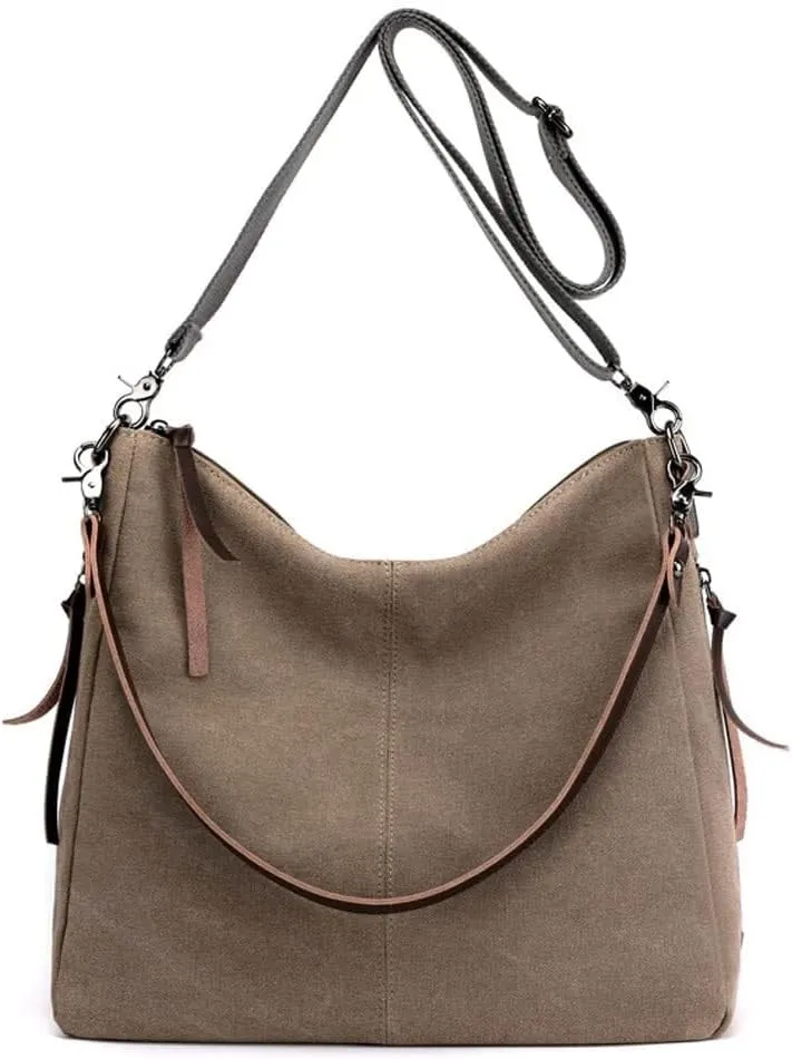 Large Capacity Messenger Satchel Tote Handbag Crossbody for Women Canvas Shoulder Purse