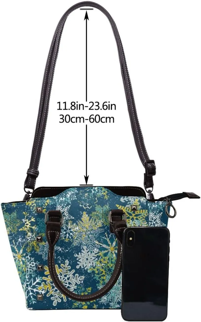 Large Capacity Shoulder Bag for Women PU Leather Shoulder Tote Handbag Studded Clutch Bag
