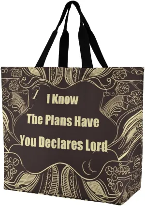 Large Capacity Tote, Declares Lord Print All-purpose Shopping Bag Reusable Grocery Bag Shopping Tote for Women One Shoulder Tote, 40x40x16cm, Style
