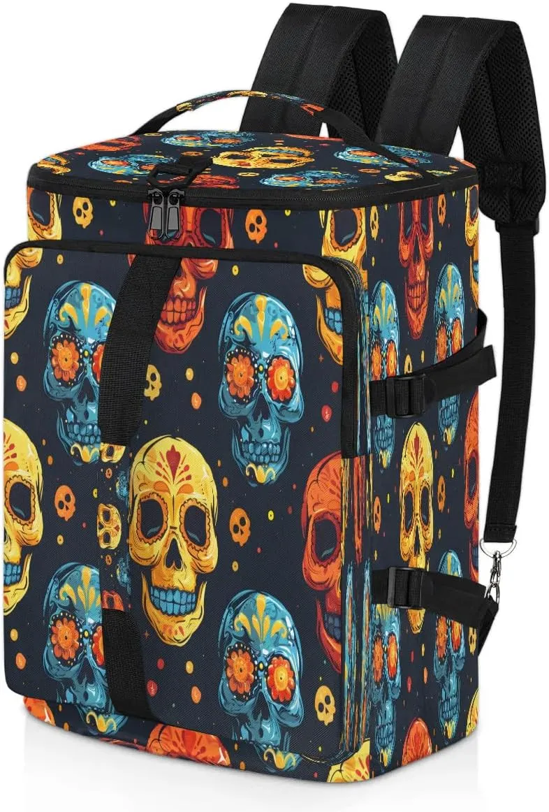 Large Carry on Backpack for Women Men Multi-function Gym Duffle Bag Cute Skulls Backpack Polyester Waterproof Duffel Bags