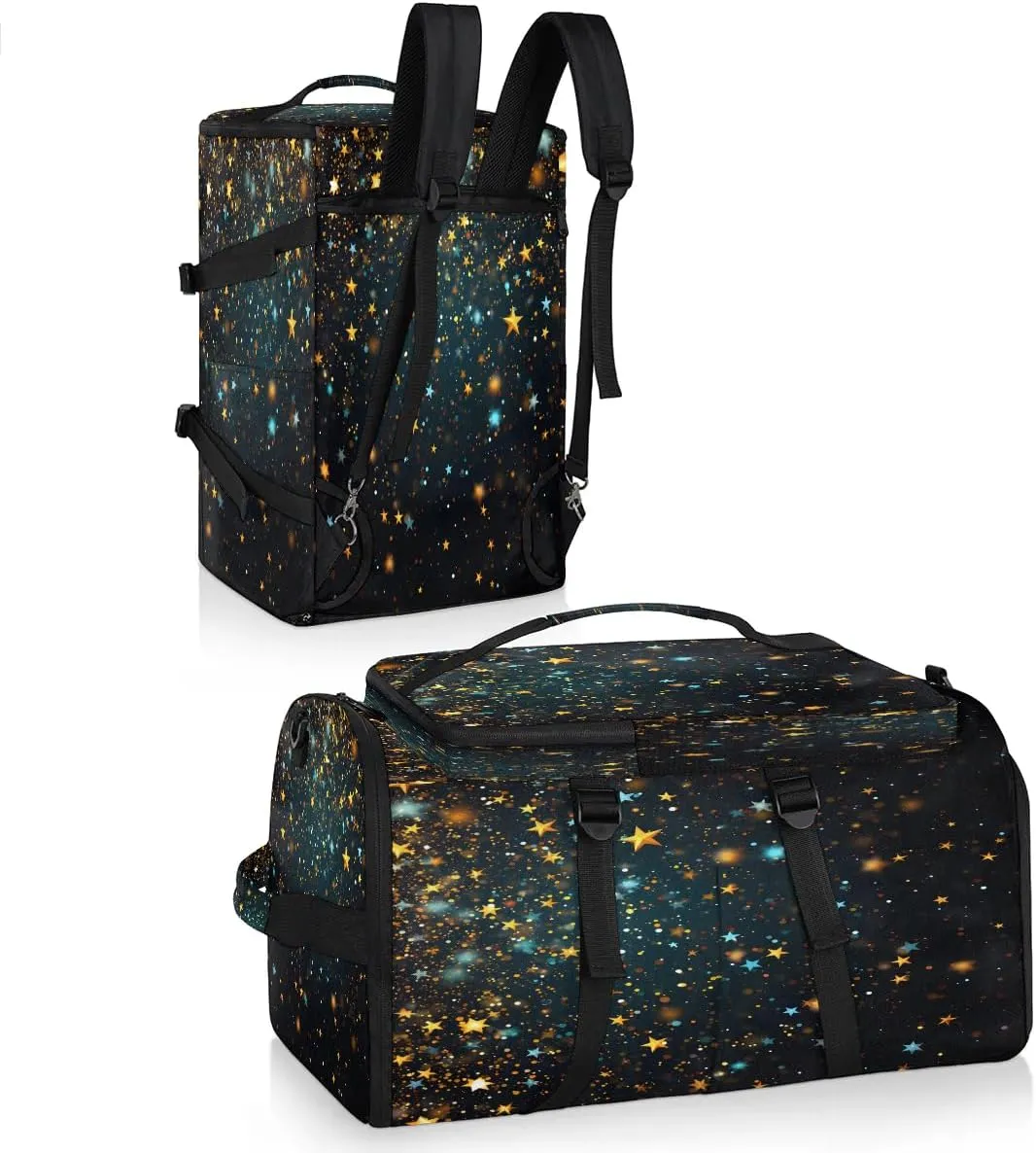 Large Carry on Backpack for Women Men Multi-function Gym Duffle Bag Galaxy Star Backpack Polyester Waterproof Duffel Bags