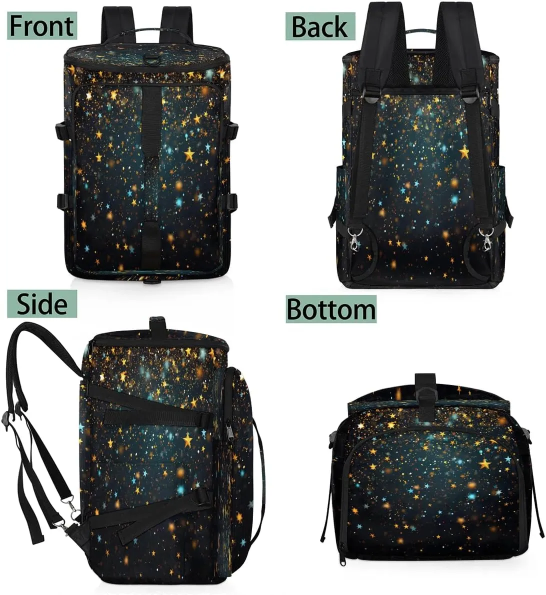 Large Carry on Backpack for Women Men Multi-function Gym Duffle Bag Galaxy Star Backpack Polyester Waterproof Duffel Bags