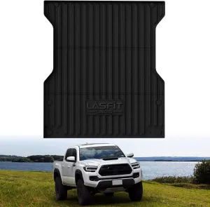 LASFIT Bed Mat for Toyota Tacoma 2024 2025 Truck Bed (5ft,5'Bed), All Weather 5 ft Rubber Car Bed Liner for Toyota Tacoma Accessories, TPE Trunk Mat&Cargo Liner, Black