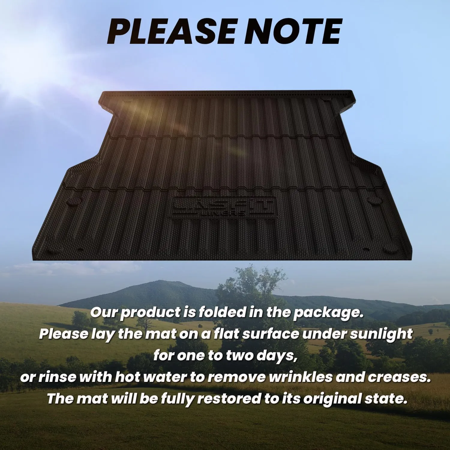 LASFIT Bed Mat for Toyota Tacoma 2024 2025 Truck Bed (5ft,5'Bed), All Weather 5 ft Rubber Car Bed Liner for Toyota Tacoma Accessories, TPE Trunk Mat&Cargo Liner, Black