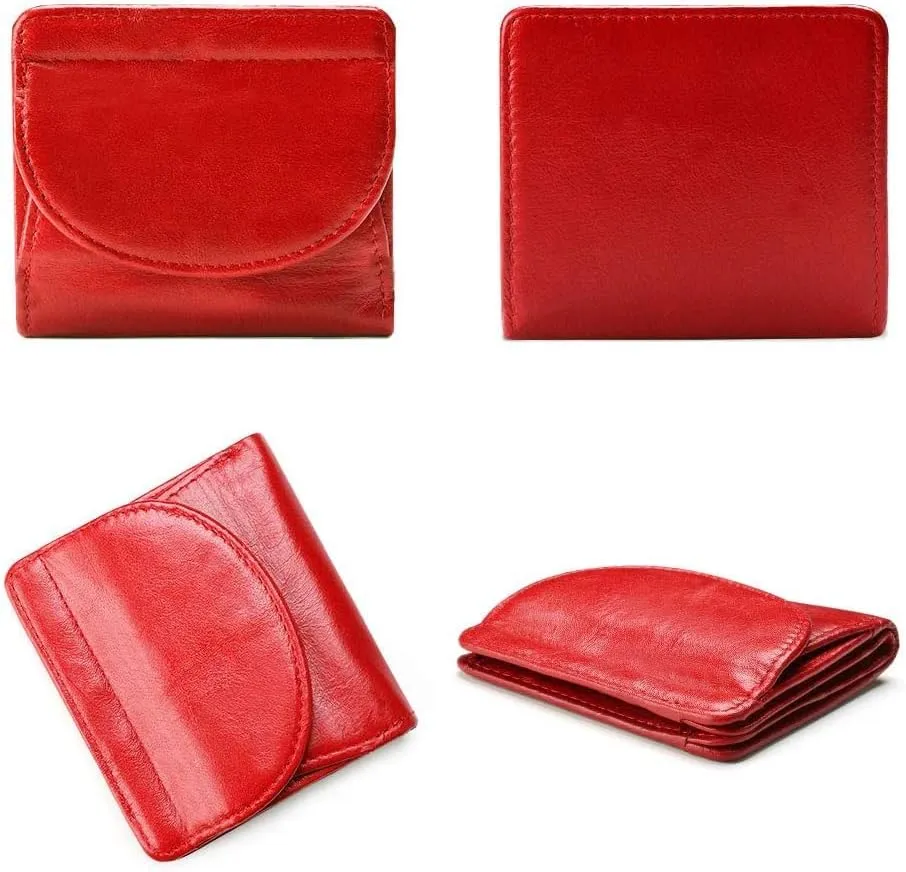 Leather Wallet Pu Leather Women's Wallet Convenient Small Mini Card Holder Short Purses Fashion Elegant Large Capacity Coin Bag Large Capacity (Green,9.5x10.5cm)