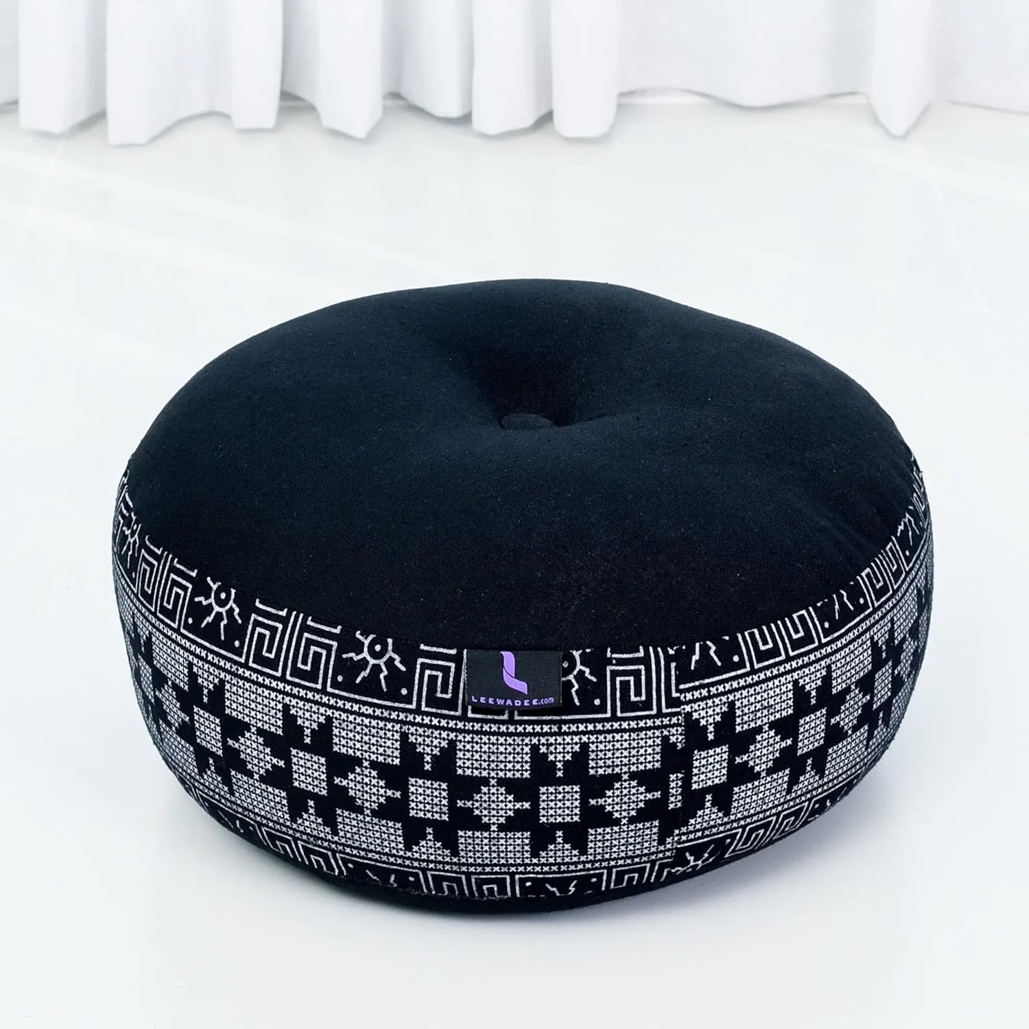 Leewadee Meditation Cushion Set – 1 Small Zafu Yoga Pillow and 1 Small Roll-Up Zabuton Mat Filled with Kapok