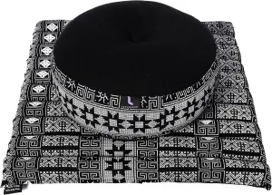 Leewadee Meditation Cushion Set – 1 Small Zafu Yoga Pillow and 1 Small Roll-Up Zabuton Mat Filled with Kapok
