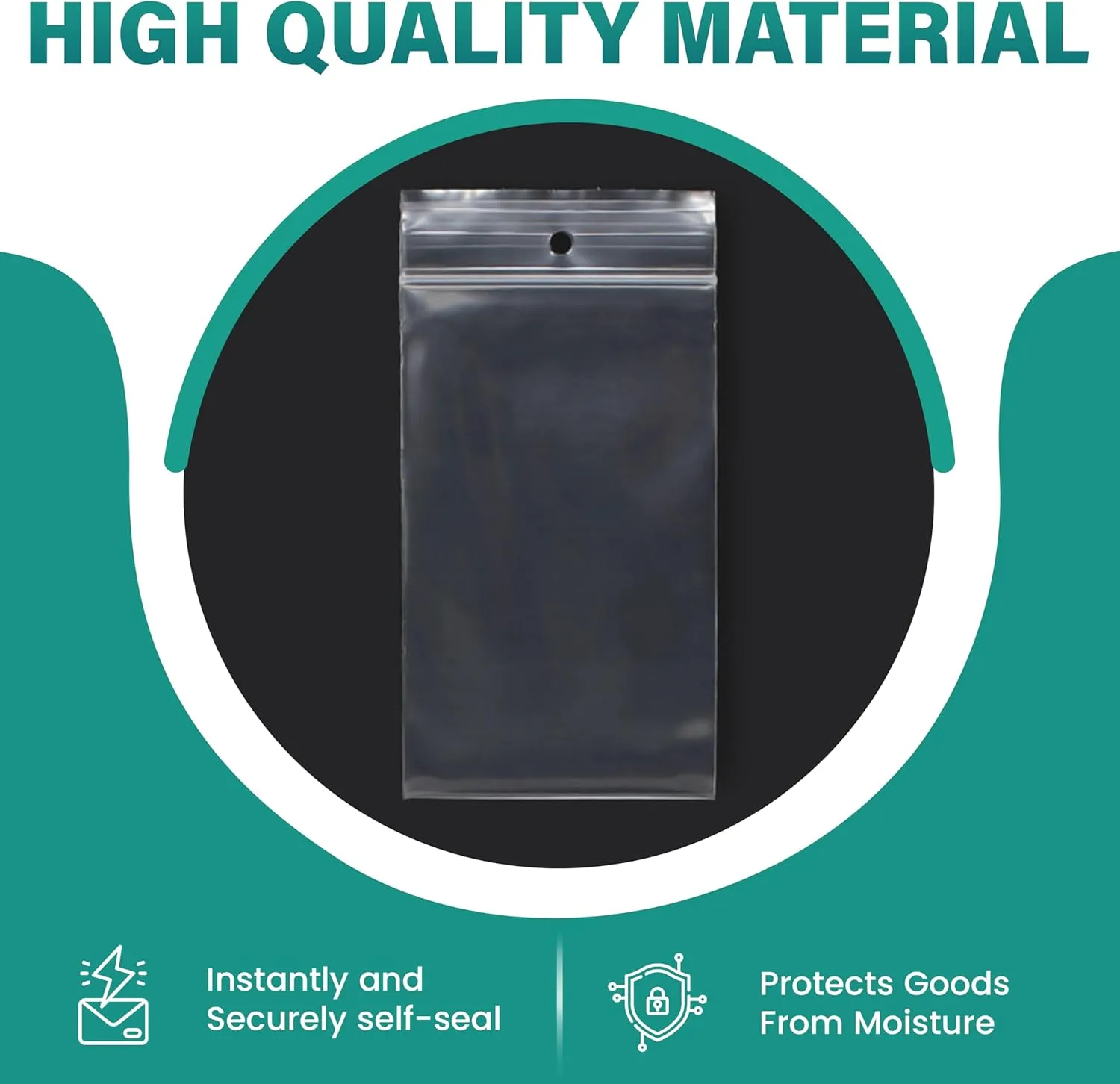 Levex - 3" x 6" (1000 Count) 2 Mil Clear Hang Hole Display Reclosable Zip Plastic Poly Bags with Resealable Lock Seal Zipper for Travel, Storage, Packaging & Shipping