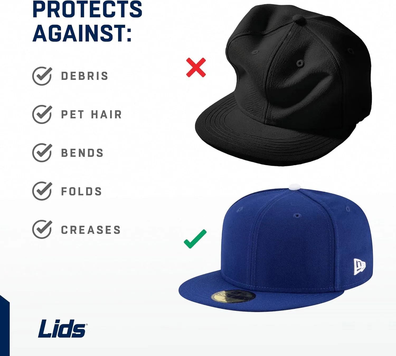Lids Hat Travel Case – Baseball Cap Carrier for 6 Hats, Durable Camo Exterior with Black Interior, Storage with Handle & Adjustable Shoulder Strap, Hard Hat Organizer for Travel & Closet