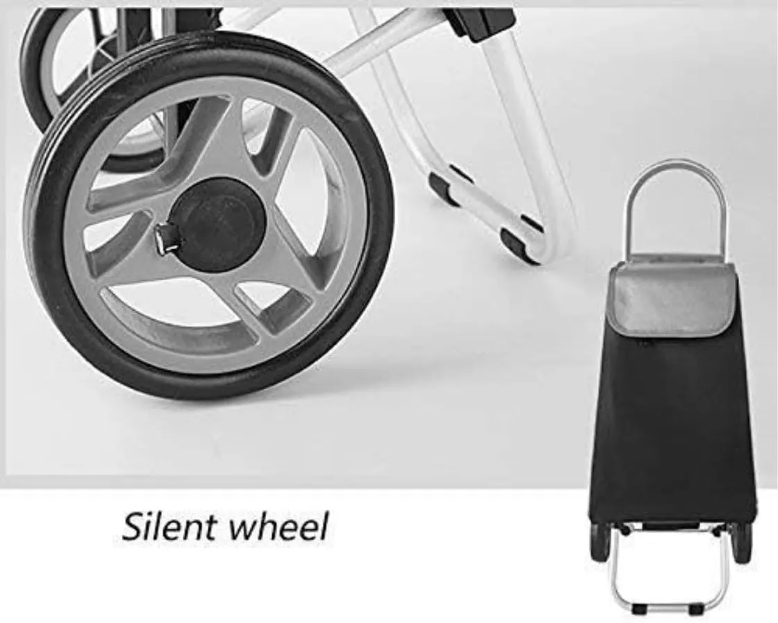 Lightweight Shopping Trolley, Shopping Trolley, Stainless Steel Folding Trolley, Large Capacity Waterproof Bag, Traction Trolley