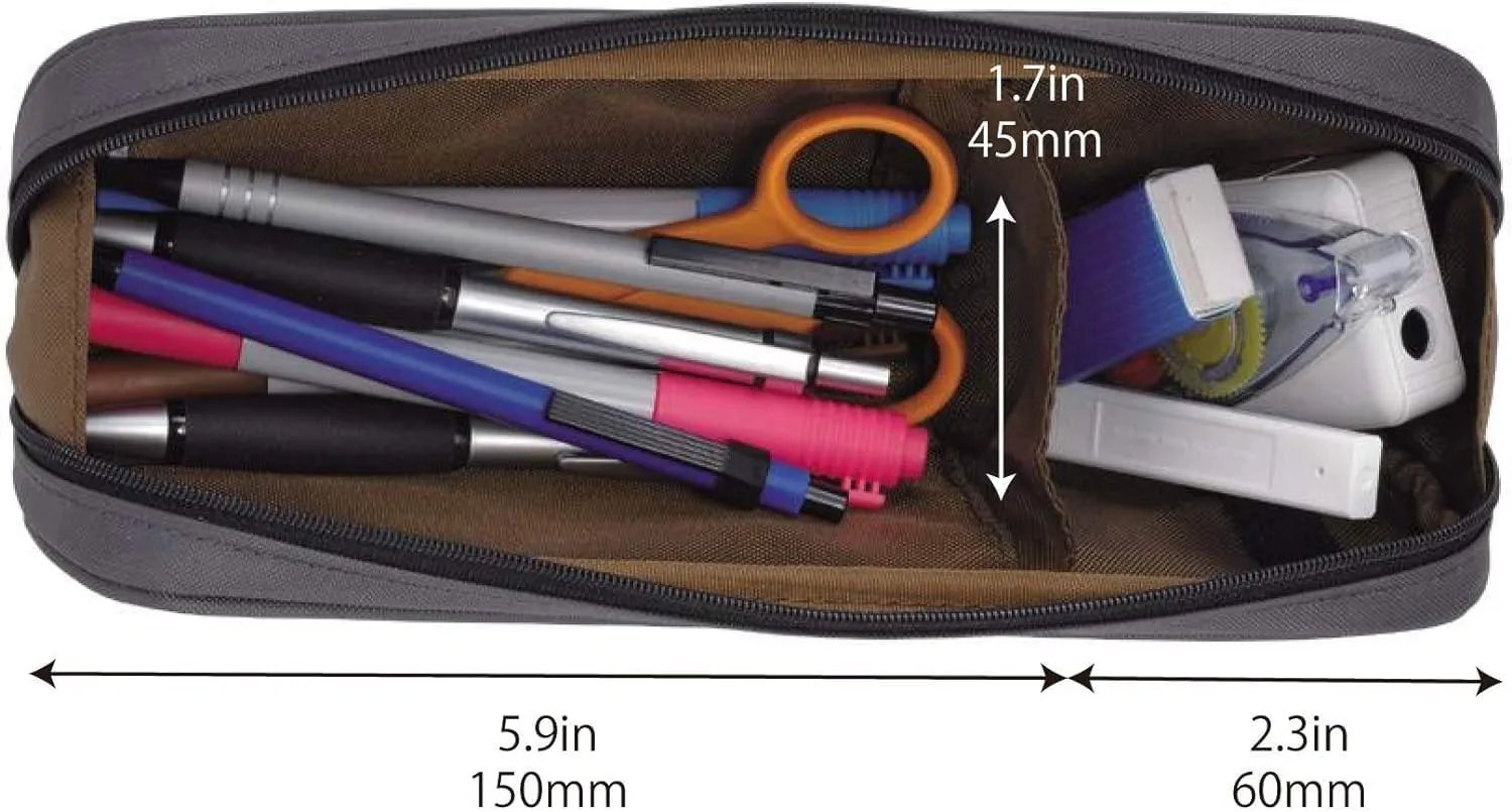 LIHIT LAB Large Capacity Zipper Long Pencil Case For School Office College, Big Capacity Pencil Bag Holder Adults Teen Boys Girls, Travel Cosmetics Storage, Ice Gray Camo (A7552-135)