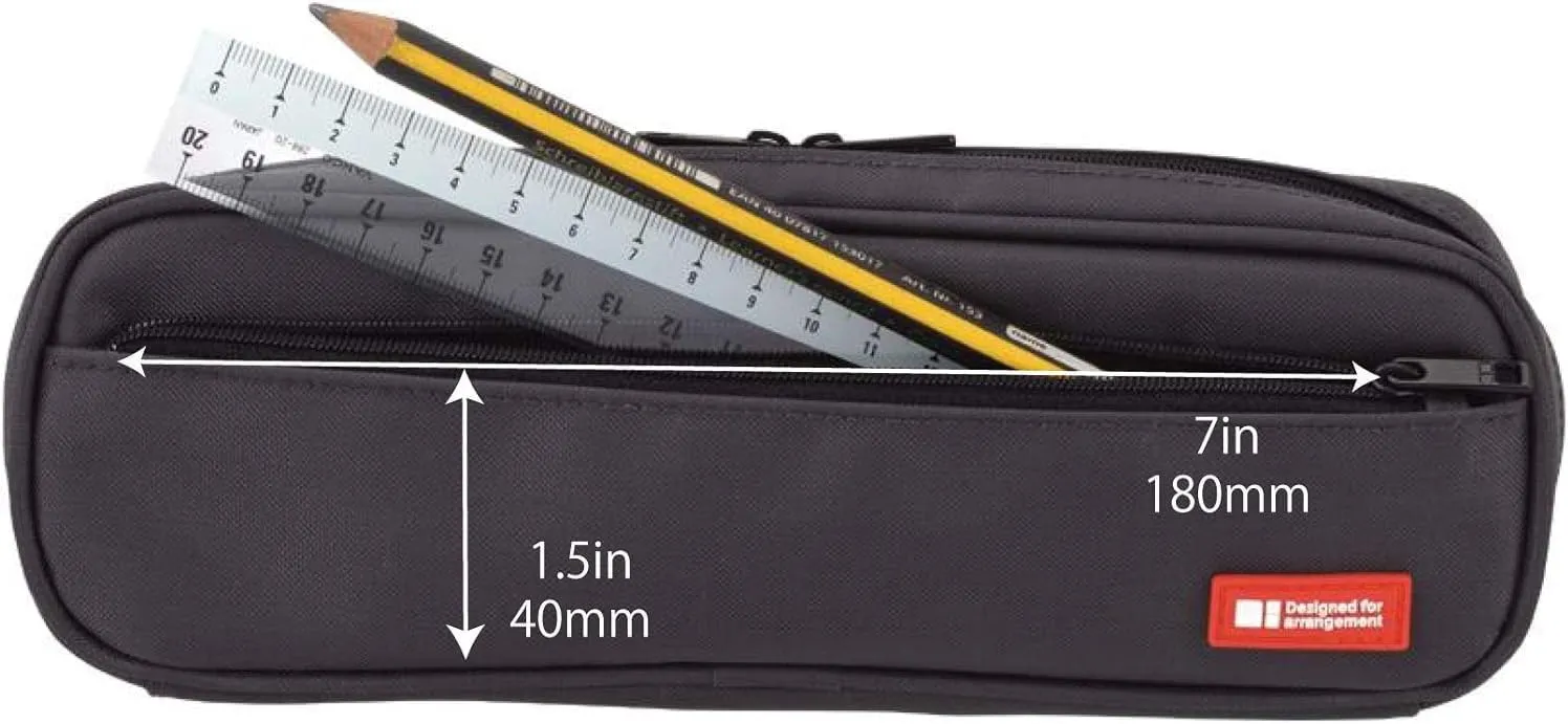 LIHIT LAB Large Capacity Zipper Long Pencil Case For School Office College, Big Capacity Pencil Bag Holder Adults Teen Boys Girls, Travel Cosmetics Storage, Ice Gray Camo (A7552-135)