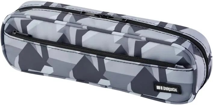 LIHIT LAB Large Capacity Zipper Long Pencil Case For School Office College, Big Capacity Pencil Bag Holder Adults Teen Boys Girls, Travel Cosmetics Storage, Ice Gray Camo (A7552-135)
