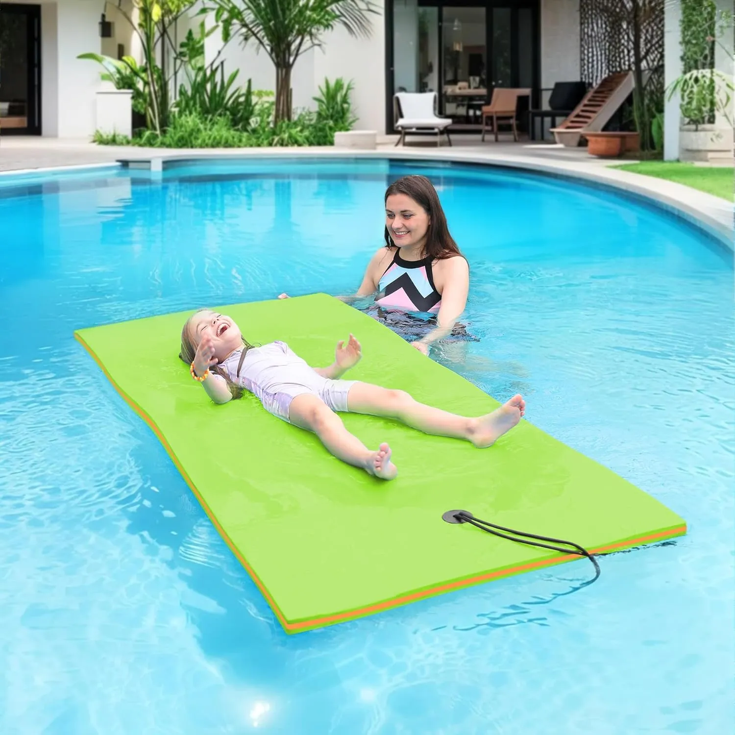 Lily Pad Floating Mat, 7'/8'/9'/13'/15.5' Floating Mat, 3-Layer Tear-Resistant XPE Foam Floating Water Mat for Water Recreation, Lake, Pool, River, Ocean, Boat, Suitable for Adults and Kids