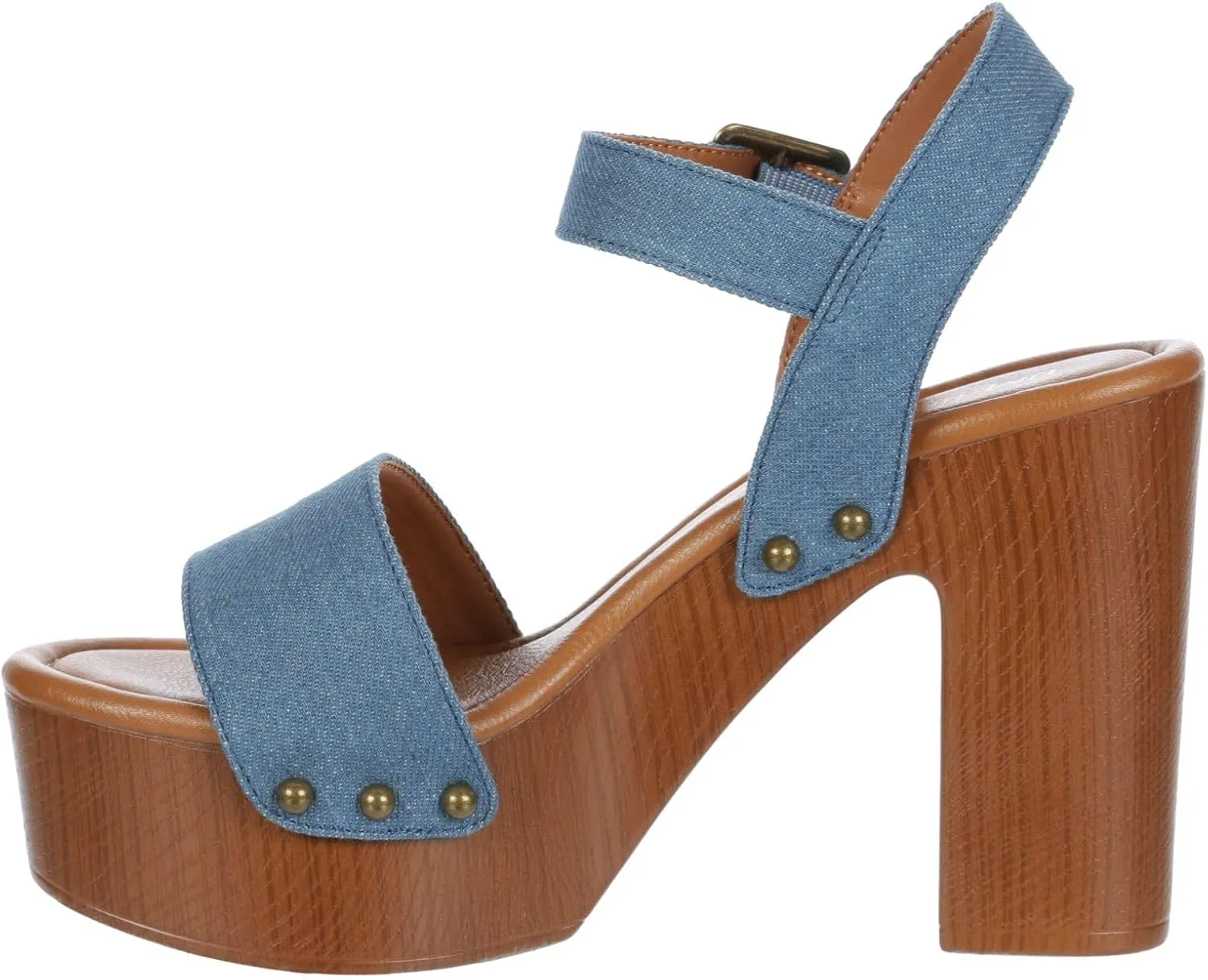 Limelight April Apple - Women's Faux Wooden High Heeled Platform Dress Sandals