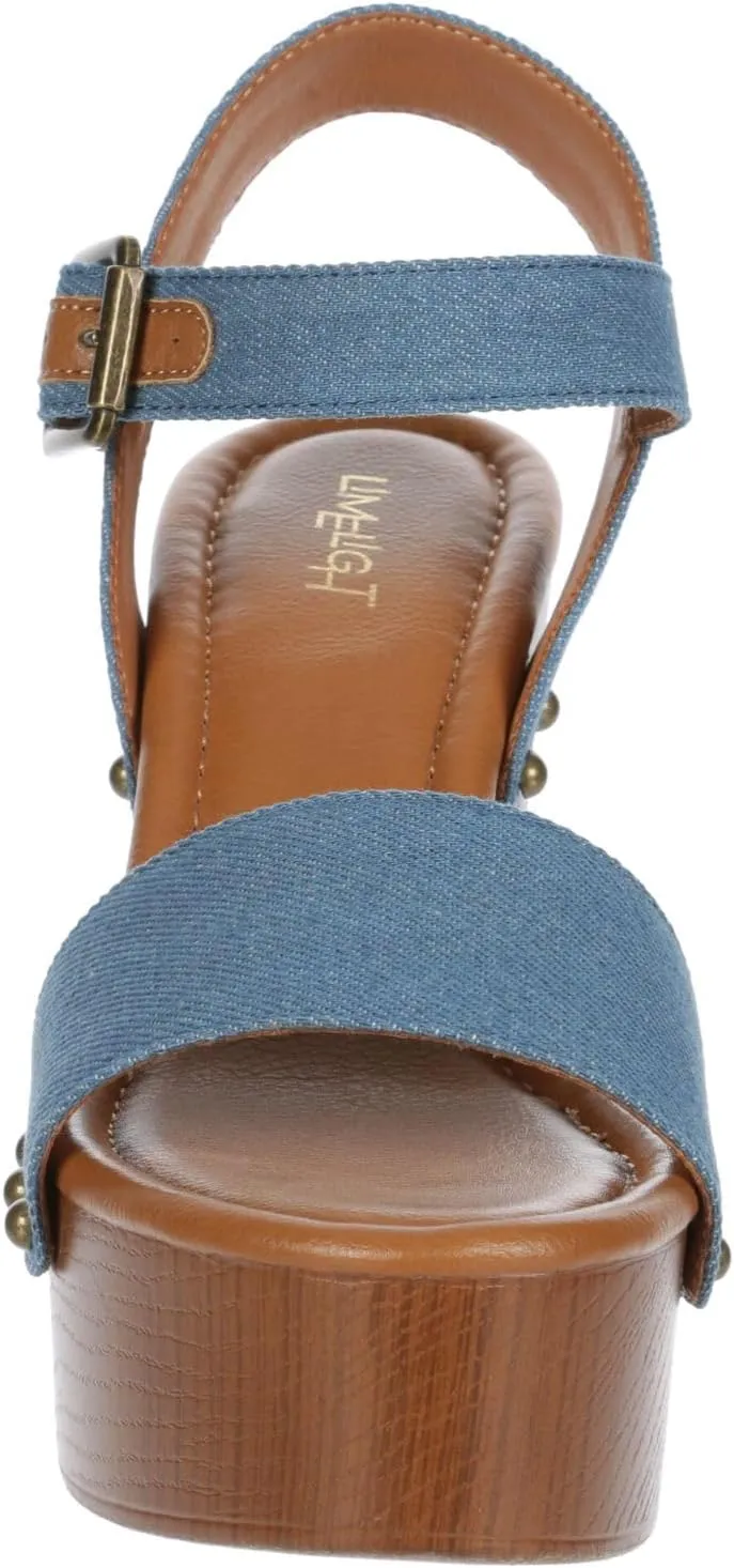 Limelight April Apple - Women's Faux Wooden High Heeled Platform Dress Sandals