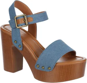 Limelight April Apple - Women's Faux Wooden High Heeled Platform Dress Sandals