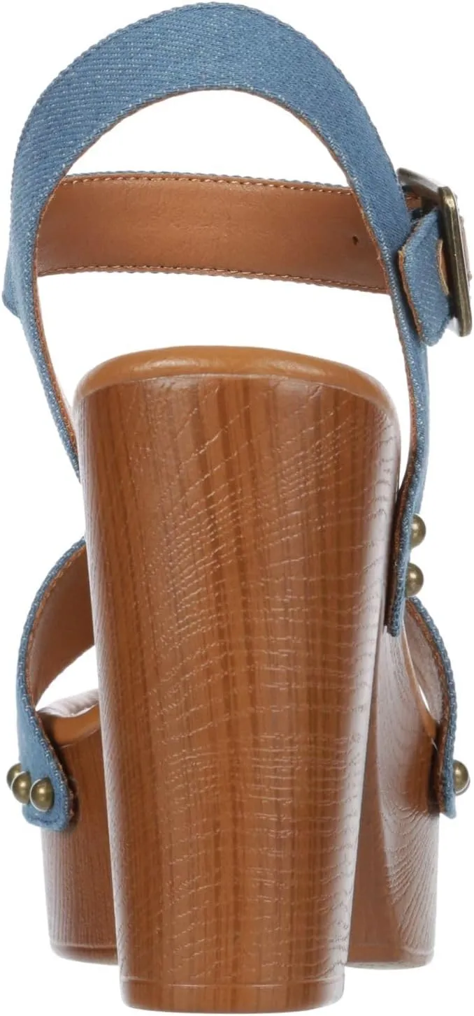 Limelight April Apple - Women's Faux Wooden High Heeled Platform Dress Sandals