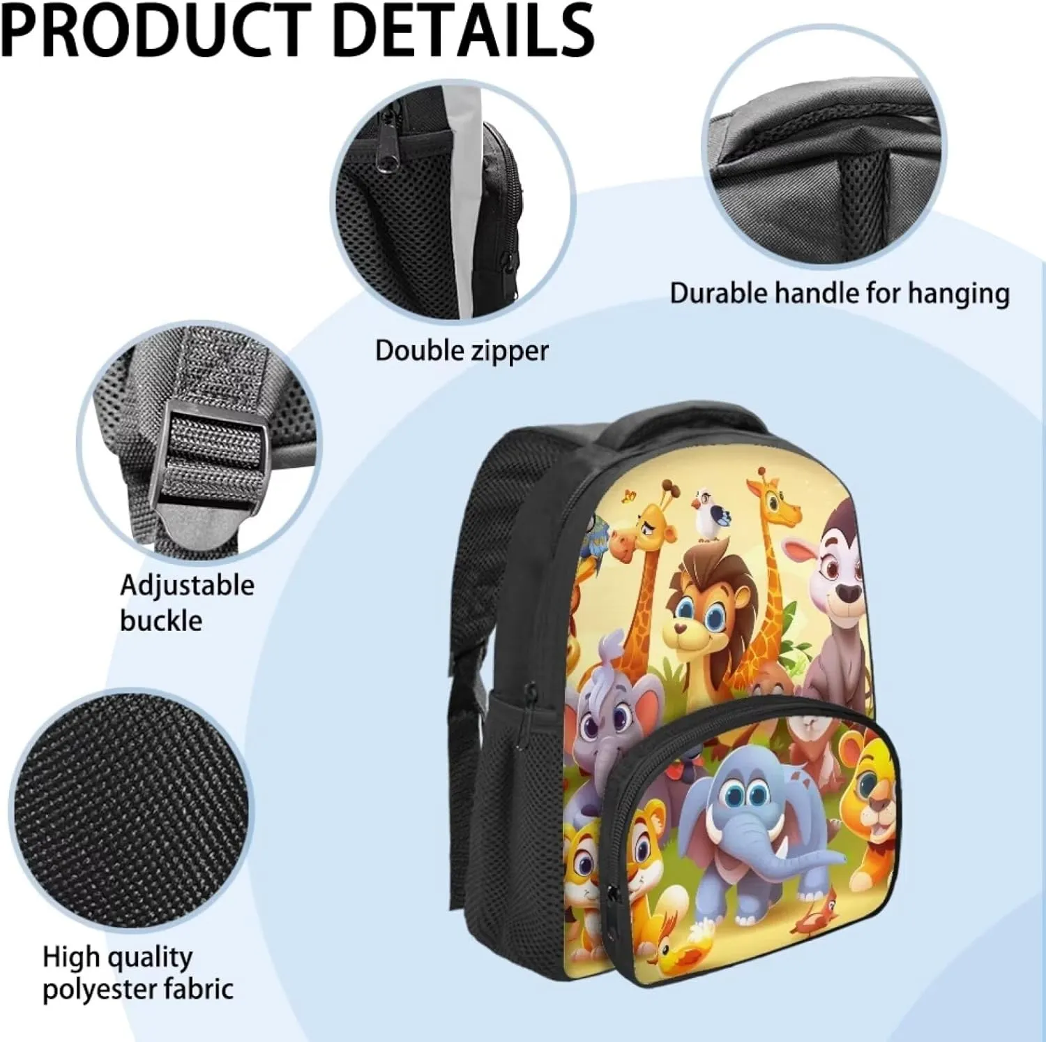 Little Kids Backpacks for Boys and Girls Cute Cartoon Animals Preschool Backpack,Toddler Backpack, 12 inch, CZA61