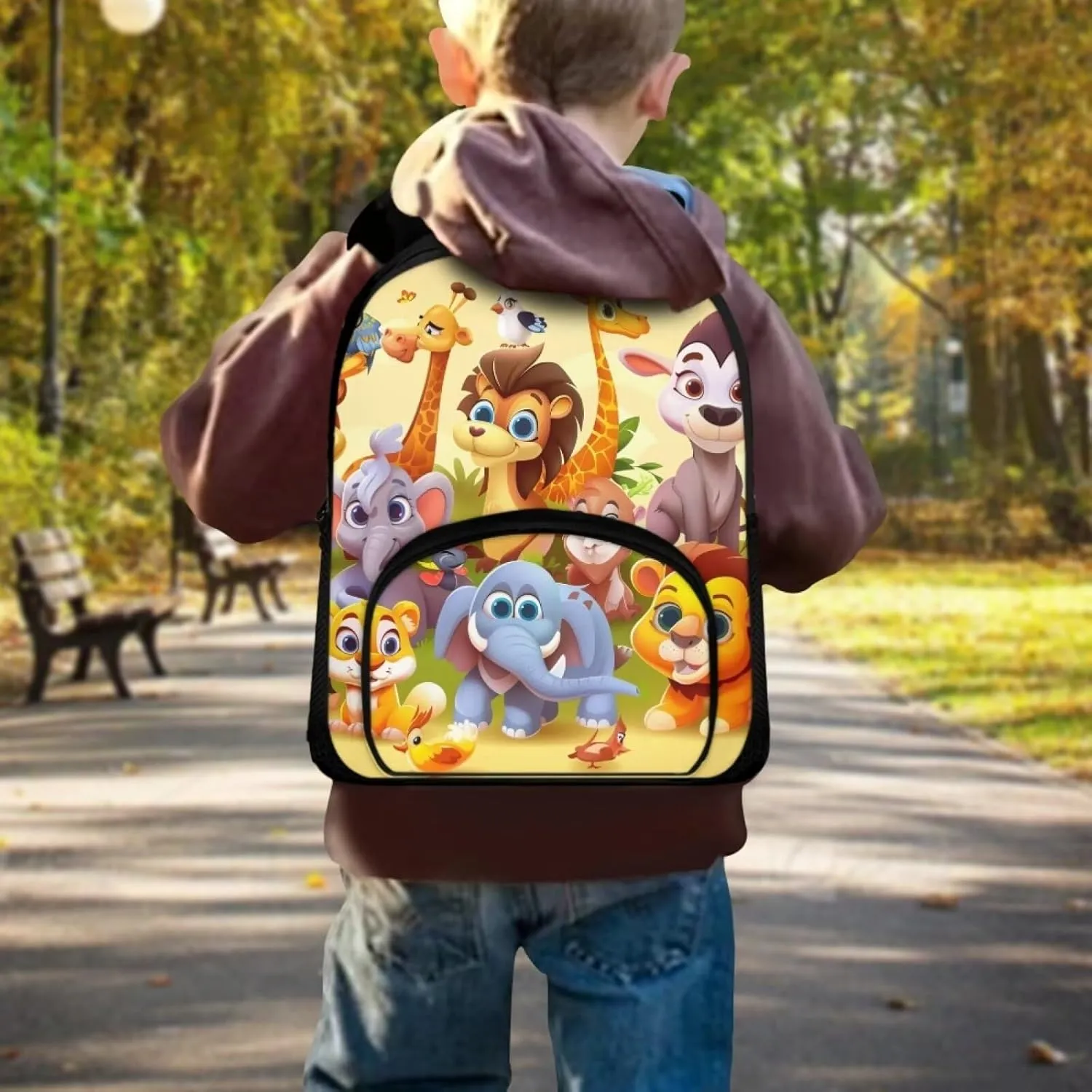 Little Kids Backpacks for Boys and Girls Cute Cartoon Animals Preschool Backpack,Toddler Backpack, 12 inch, CZA61