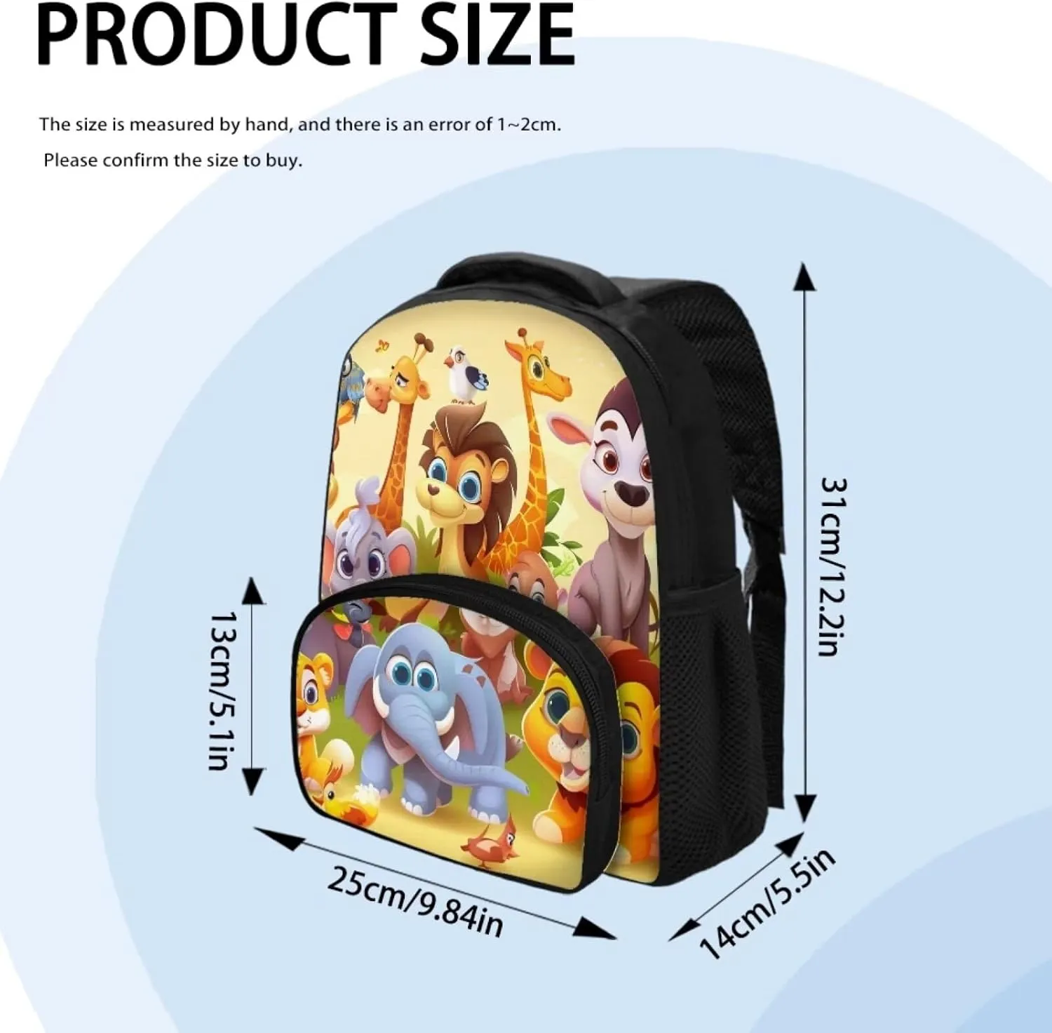 Little Kids Backpacks for Boys and Girls Cute Cartoon Animals Preschool Backpack,Toddler Backpack, 12 inch, CZA61