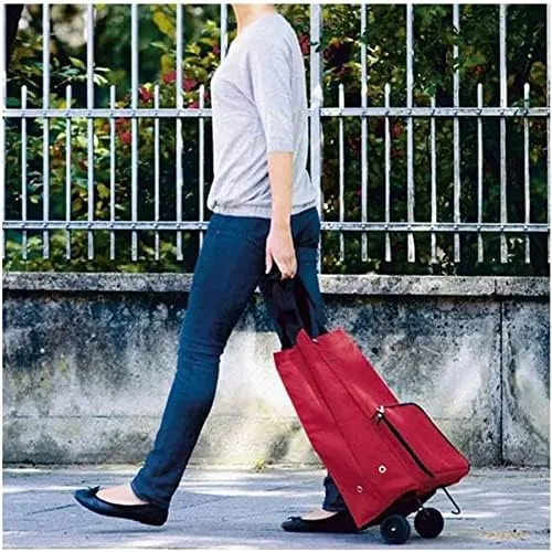 LJYT Shopping Cart Folding Shopping Bag Shopping Cart On Wheels Bag Small Pull Cart Buy Vegetables Bag Shopping Organizer Tug Package Grocery Cart (Color : 04)