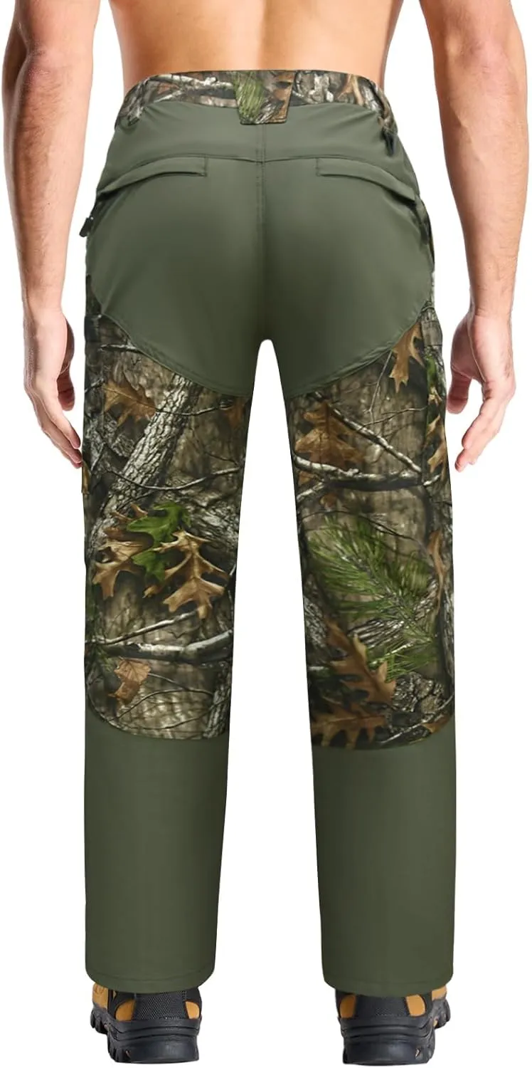 LOOGU Camo Hunting Pants for Men Water-Resistant Quiet & Matte Turkey Hunting Camo Pants for Men with 6 Pockets