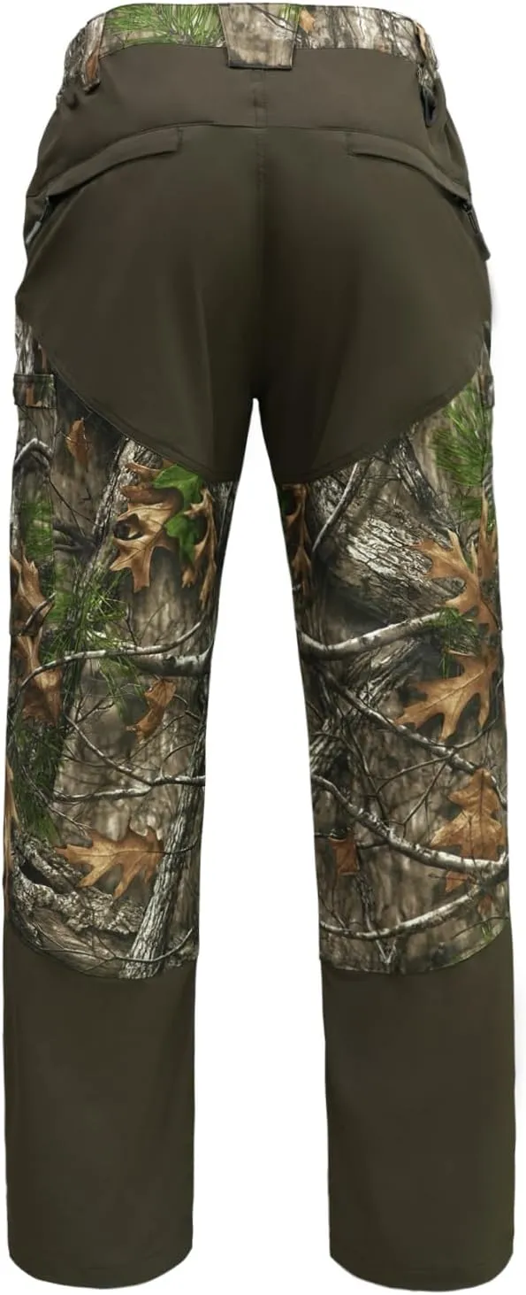 LOOGU Camo Hunting Pants for Men Water-Resistant Quiet & Matte Turkey Hunting Camo Pants for Men with 6 Pockets