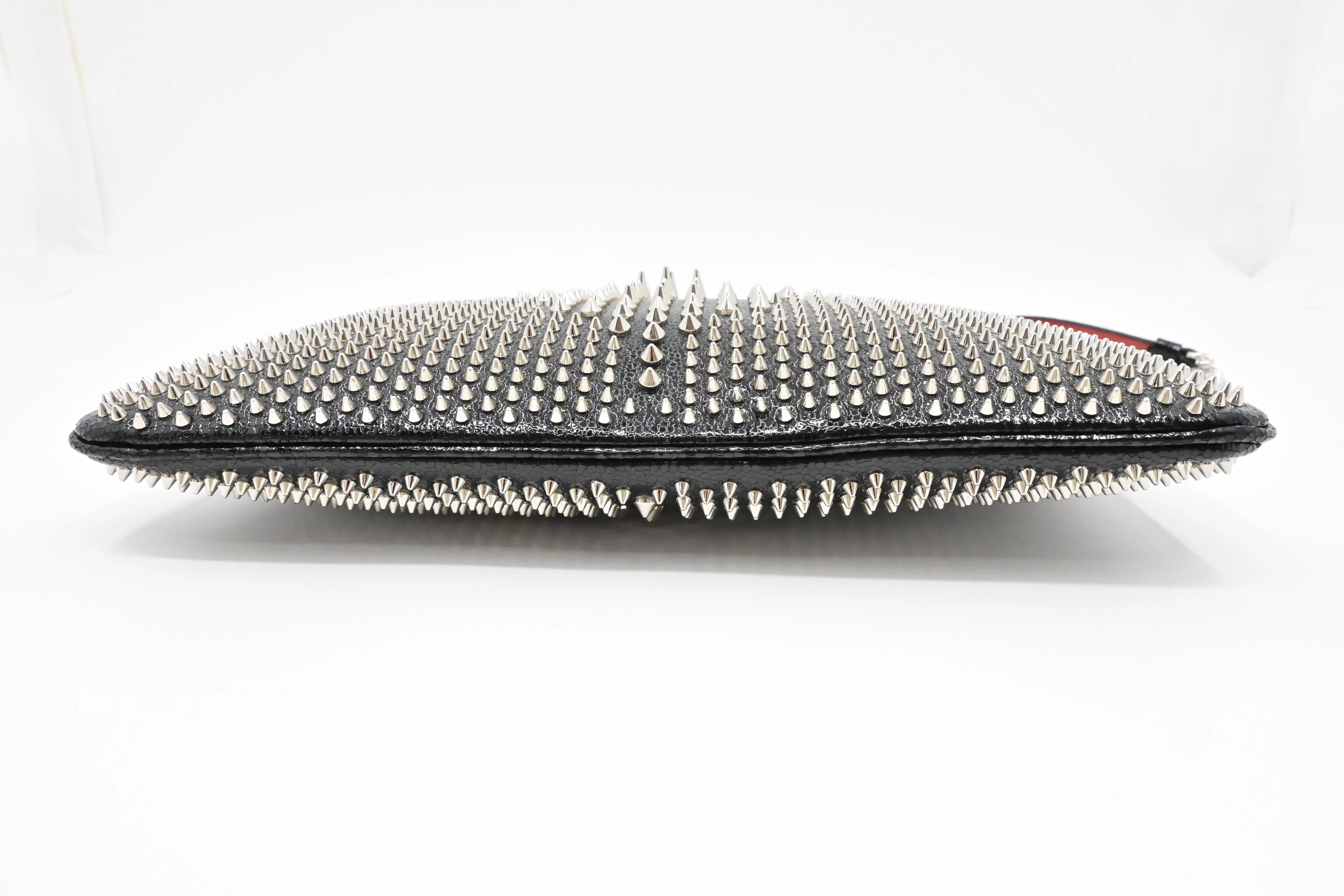 Louboutin Loubiposh Clutch in Black Spiked Leather
