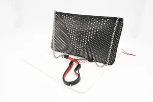 Louboutin Loubiposh Clutch in Black Spiked Leather