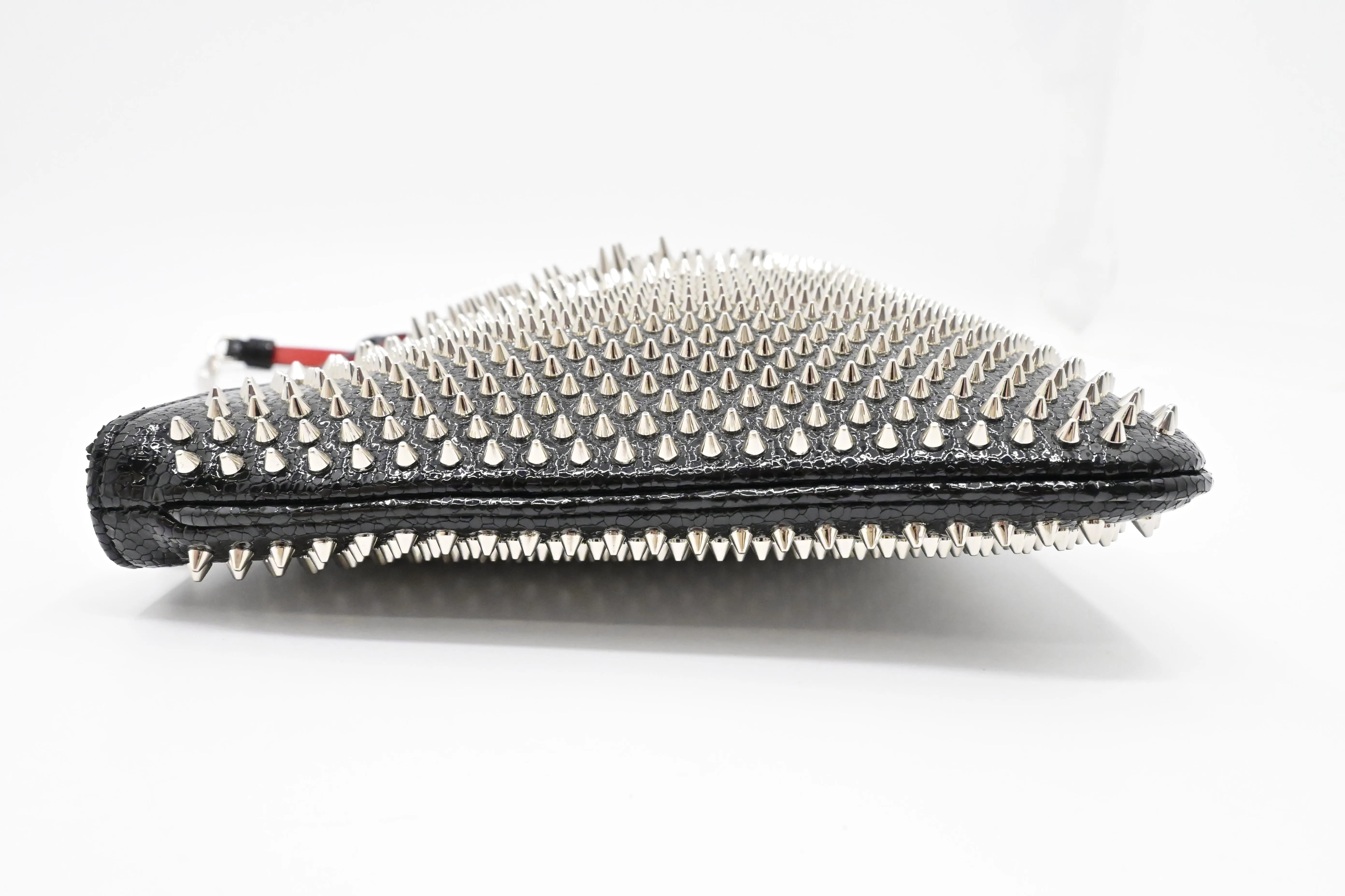 Louboutin Loubiposh Clutch in Black Spiked Leather