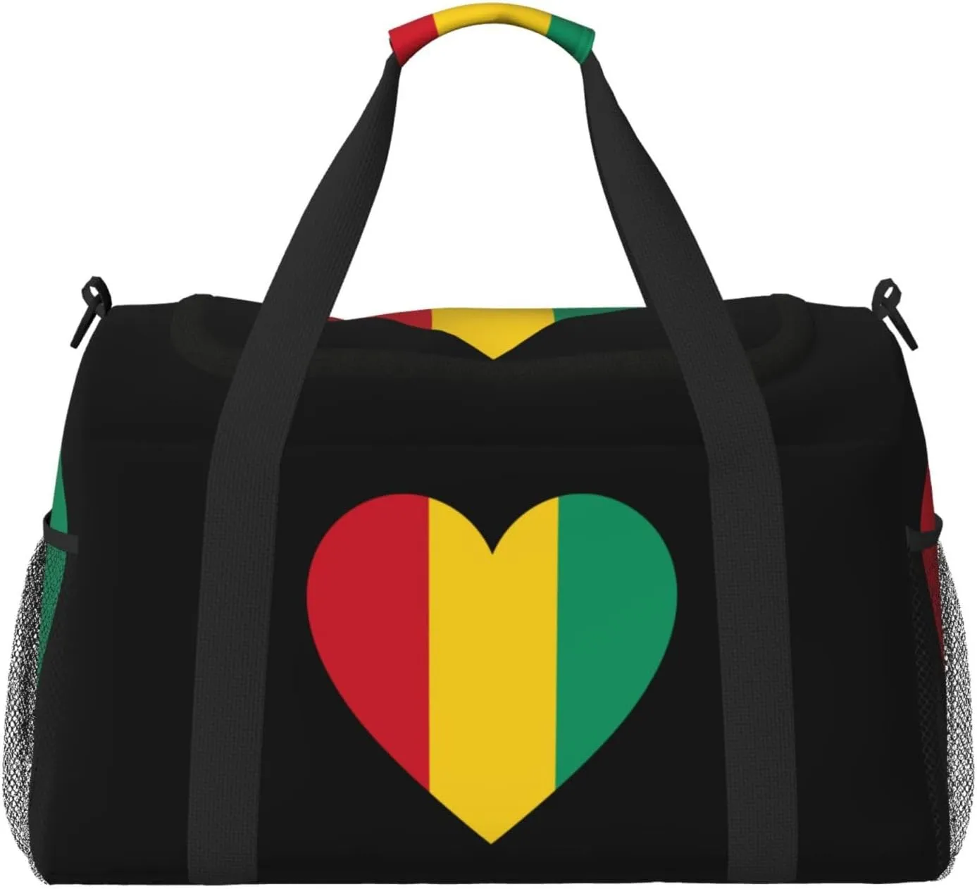 Love Guinea Flag Travel Duffel Bag Large Foldable Waterproof Overnight Bag For Beach Swim Bags Pool Sports Gym