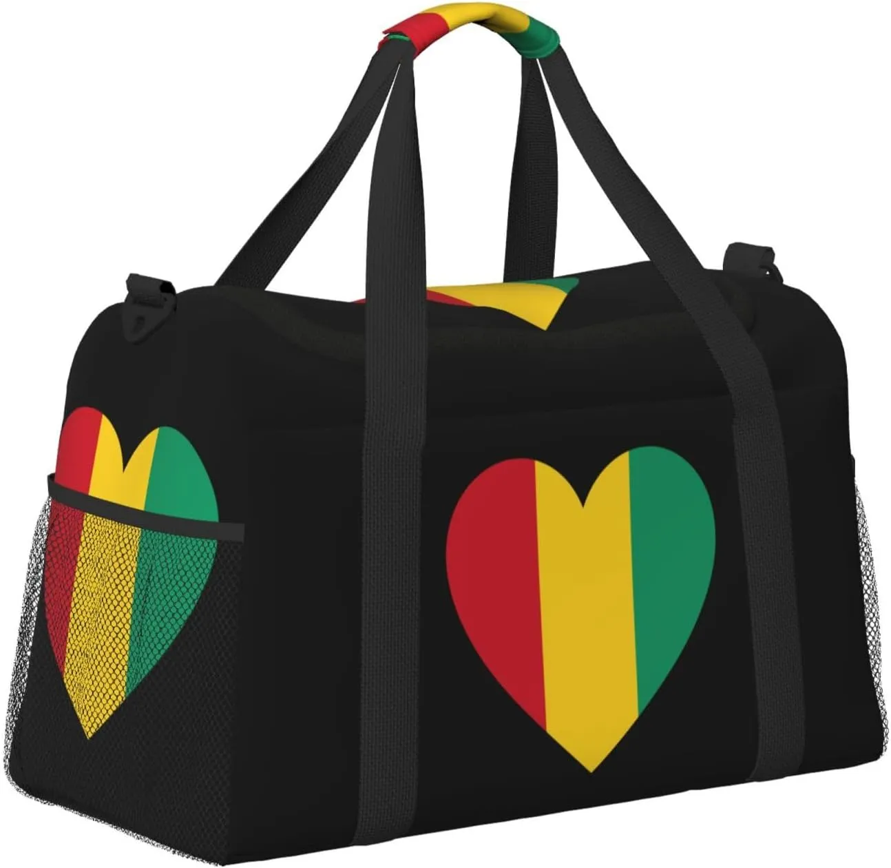 Love Guinea Flag Travel Duffel Bag Large Foldable Waterproof Overnight Bag For Beach Swim Bags Pool Sports Gym