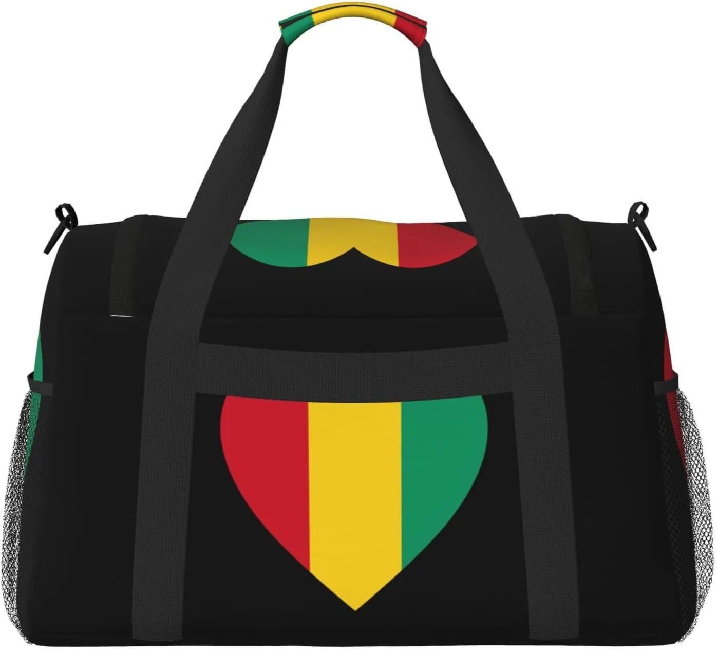Love Guinea Flag Travel Duffel Bag Large Foldable Waterproof Overnight Bag For Beach Swim Bags Pool Sports Gym